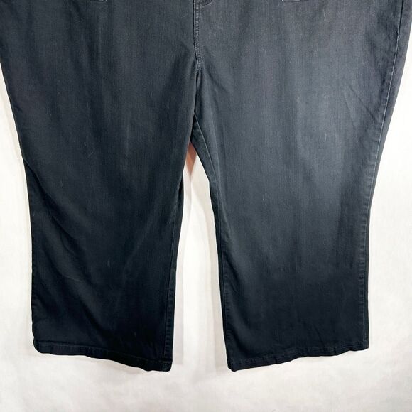 Zana Di Plus Size 30 Jeans Black Wide Leg Flare High Rise Short Inseam Denim 406 - Picture 3 of 11